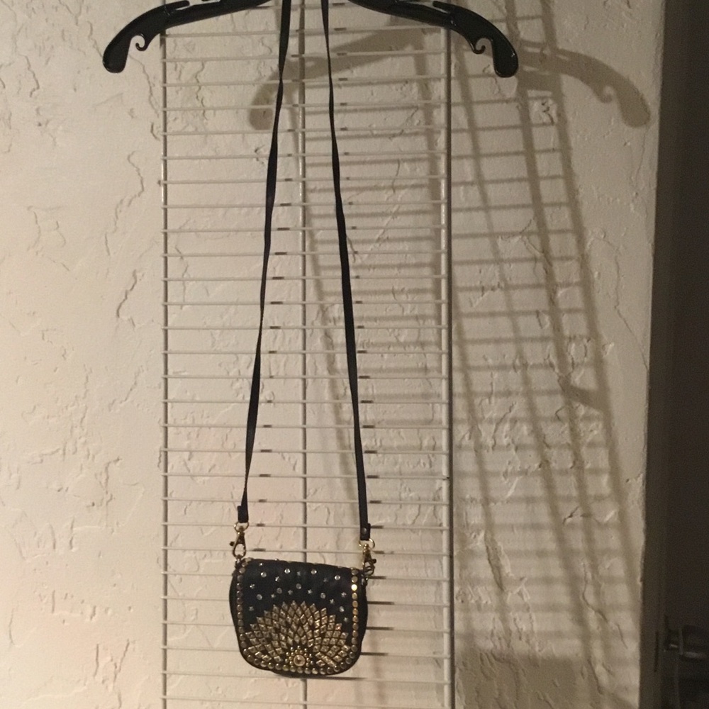Kippys Black and Gold Studded Crossbody Bag